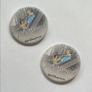 Disney World Retired Just Married Buttons